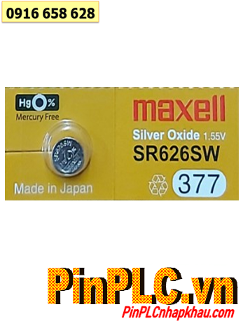 Maxell SR626SW _Pin 377; Pin đồng hồ 1.55v Silver Oxide Maxell SR626SW _Pin 377